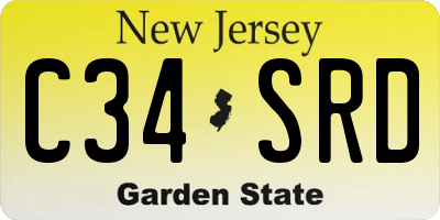 NJ license plate C34SRD