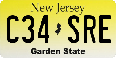 NJ license plate C34SRE