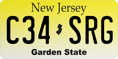 NJ license plate C34SRG