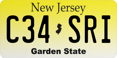 NJ license plate C34SRI