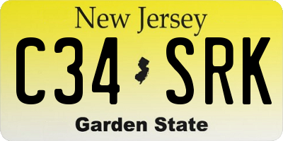 NJ license plate C34SRK