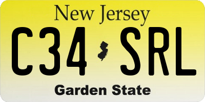 NJ license plate C34SRL