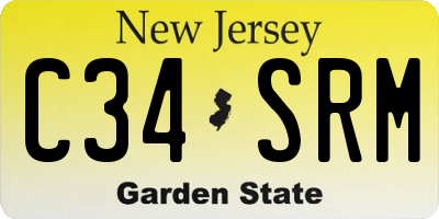 NJ license plate C34SRM