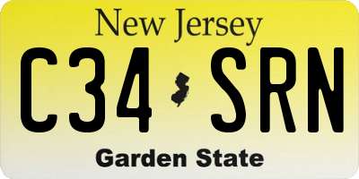 NJ license plate C34SRN