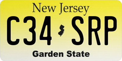 NJ license plate C34SRP