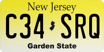 NJ license plate C34SRQ