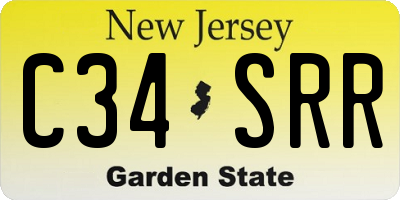 NJ license plate C34SRR