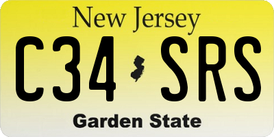 NJ license plate C34SRS