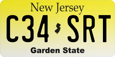 NJ license plate C34SRT
