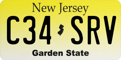 NJ license plate C34SRV