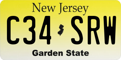 NJ license plate C34SRW
