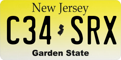NJ license plate C34SRX