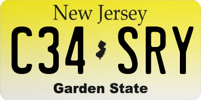 NJ license plate C34SRY