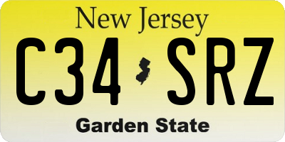 NJ license plate C34SRZ