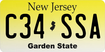 NJ license plate C34SSA