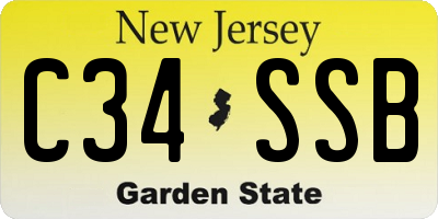 NJ license plate C34SSB