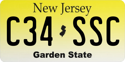 NJ license plate C34SSC