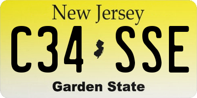 NJ license plate C34SSE