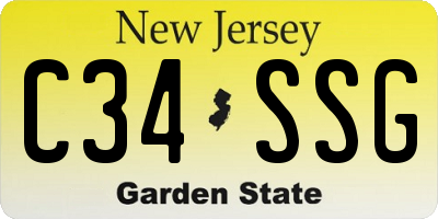 NJ license plate C34SSG
