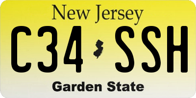 NJ license plate C34SSH