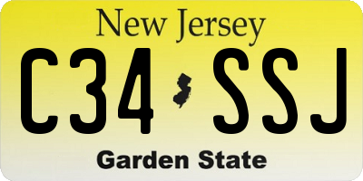 NJ license plate C34SSJ