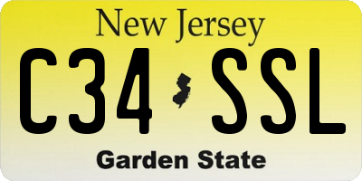 NJ license plate C34SSL