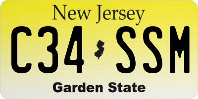 NJ license plate C34SSM