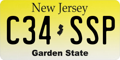 NJ license plate C34SSP
