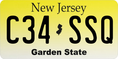 NJ license plate C34SSQ