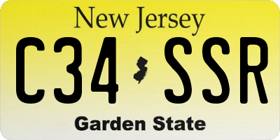 NJ license plate C34SSR