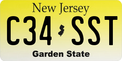 NJ license plate C34SST