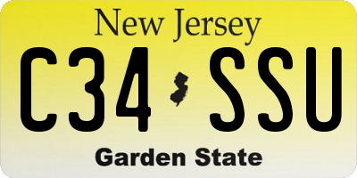 NJ license plate C34SSU
