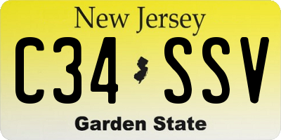 NJ license plate C34SSV