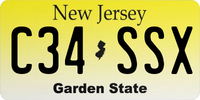 NJ license plate C34SSX