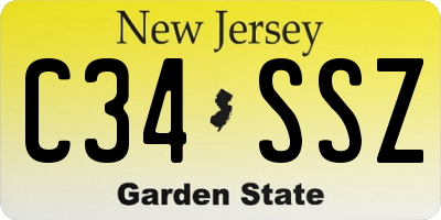NJ license plate C34SSZ