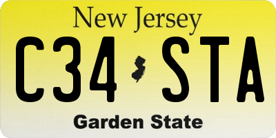 NJ license plate C34STA