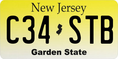 NJ license plate C34STB