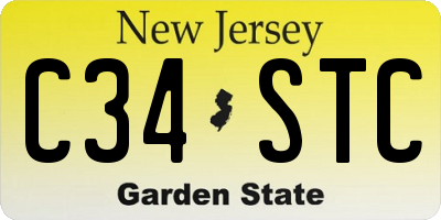 NJ license plate C34STC