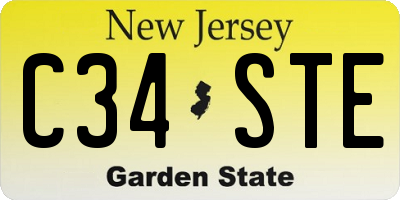 NJ license plate C34STE