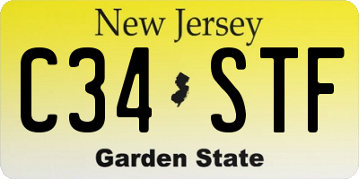 NJ license plate C34STF