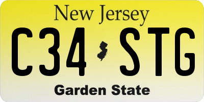 NJ license plate C34STG