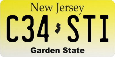 NJ license plate C34STI