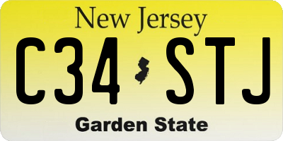 NJ license plate C34STJ