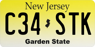 NJ license plate C34STK