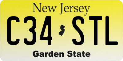 NJ license plate C34STL