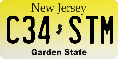 NJ license plate C34STM