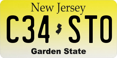 NJ license plate C34STO