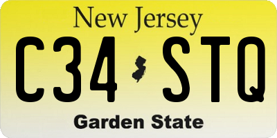 NJ license plate C34STQ