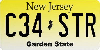 NJ license plate C34STR