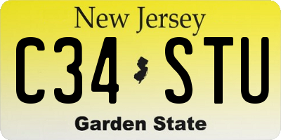 NJ license plate C34STU